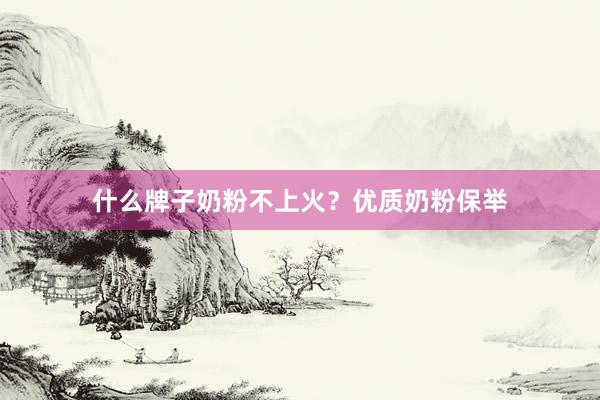 什么牌子奶粉不上火？优质奶粉保举