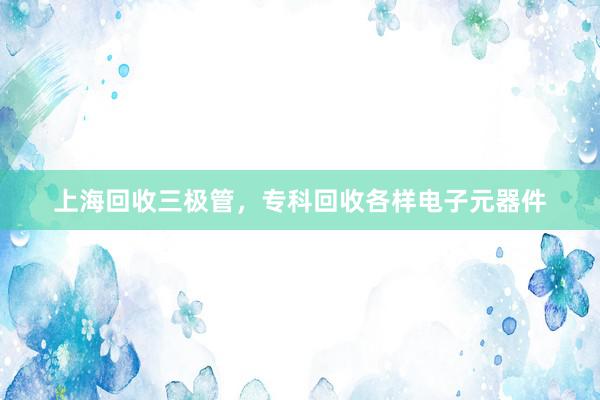 上海回收三极管，专科回收各样电子元器件