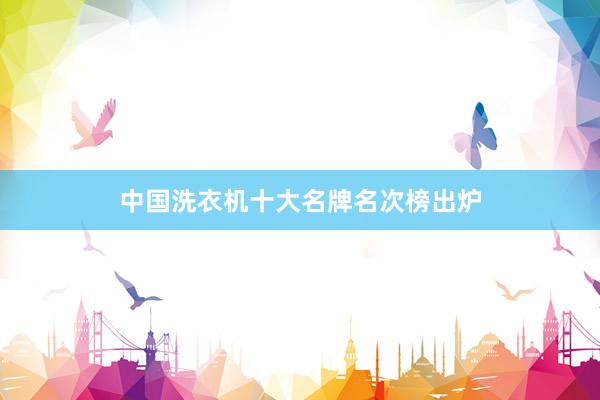 中国洗衣机十大名牌名次榜出炉